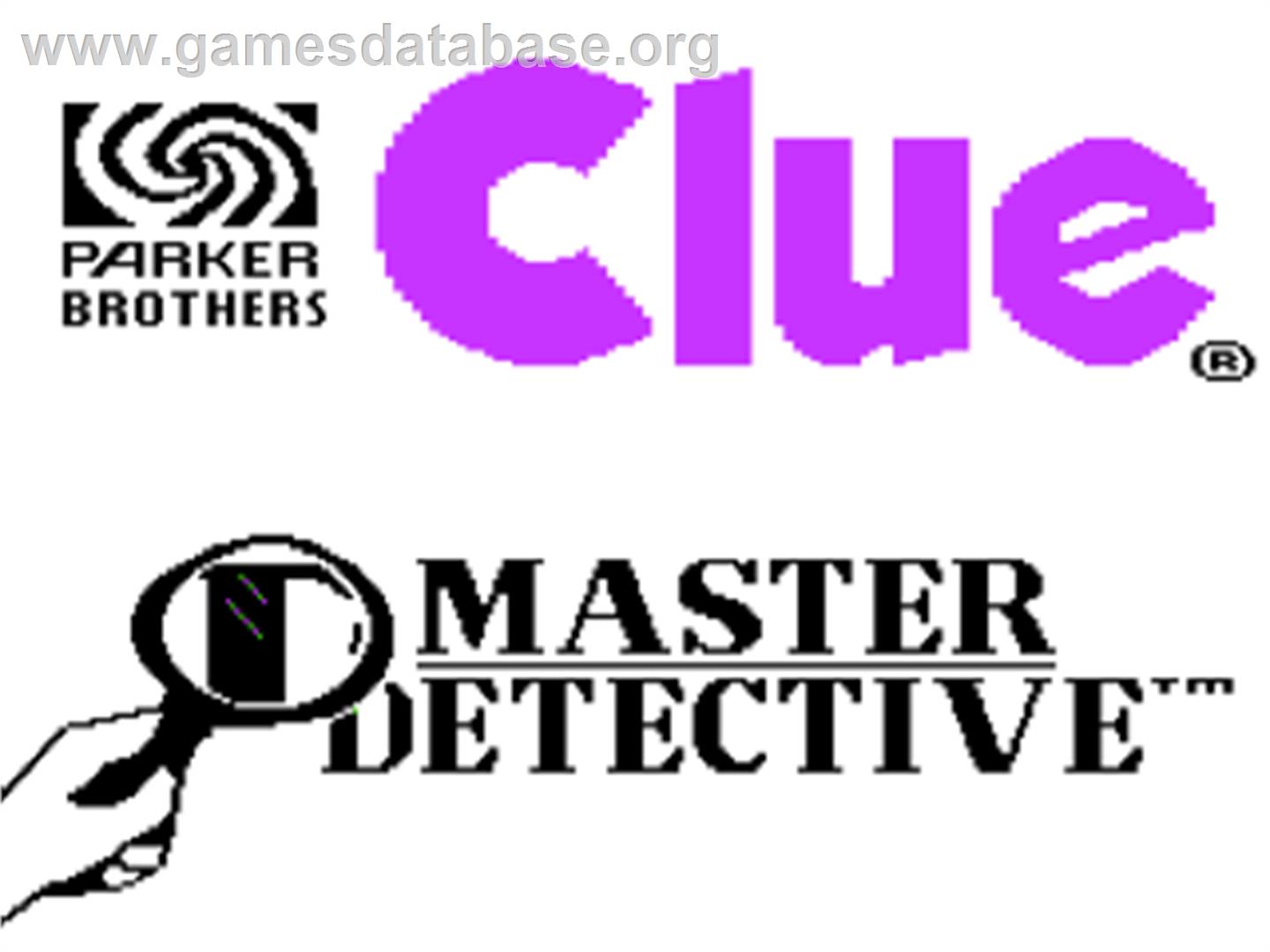 Clue: Master Detective - Apple II - Artwork - Title Screen
