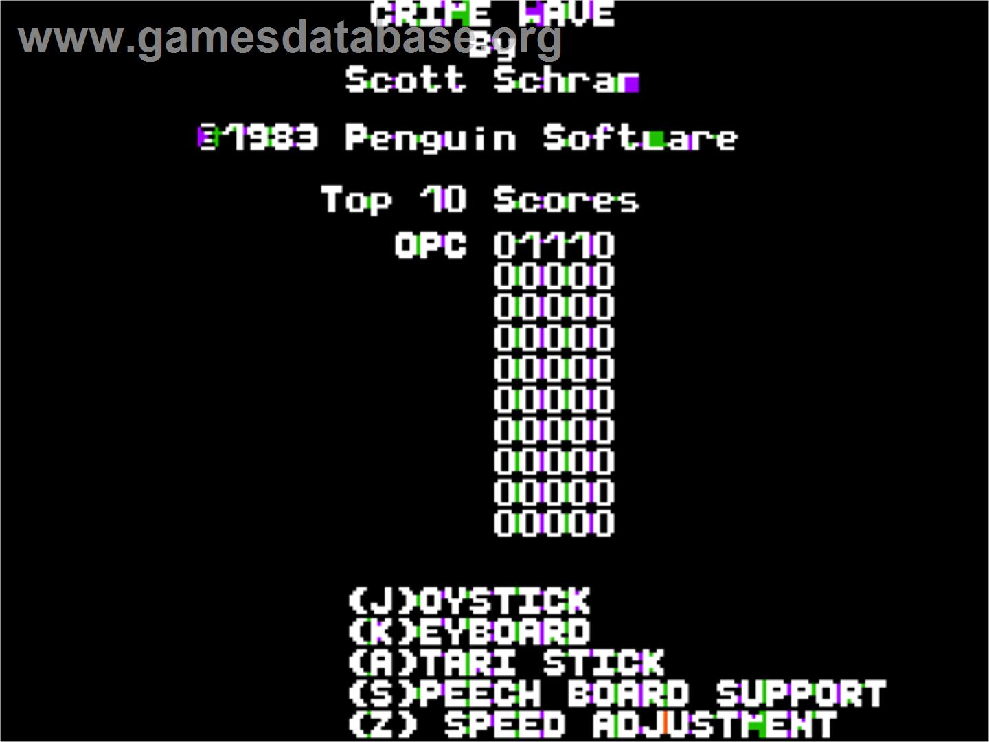 Crime Wave - Apple II - Artwork - Title Screen