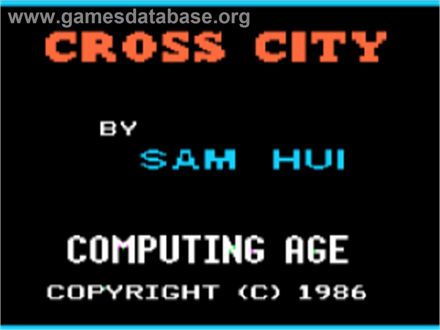Cross City - Apple II - Artwork - Title Screen