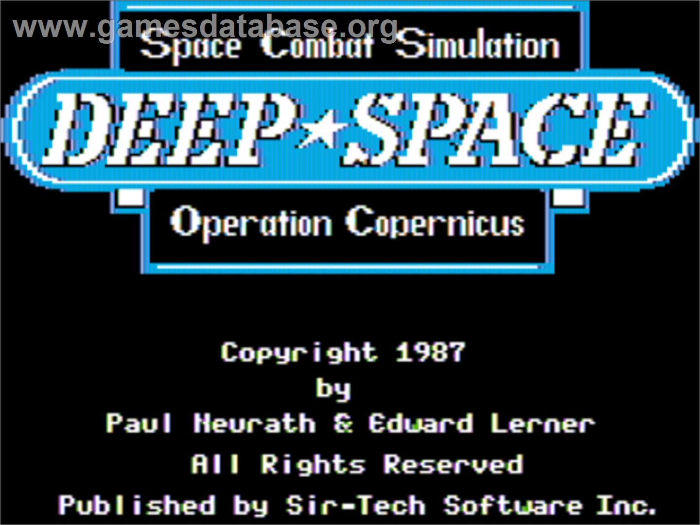 Deep Space: Operation Copernicus - Apple II - Artwork - Title Screen