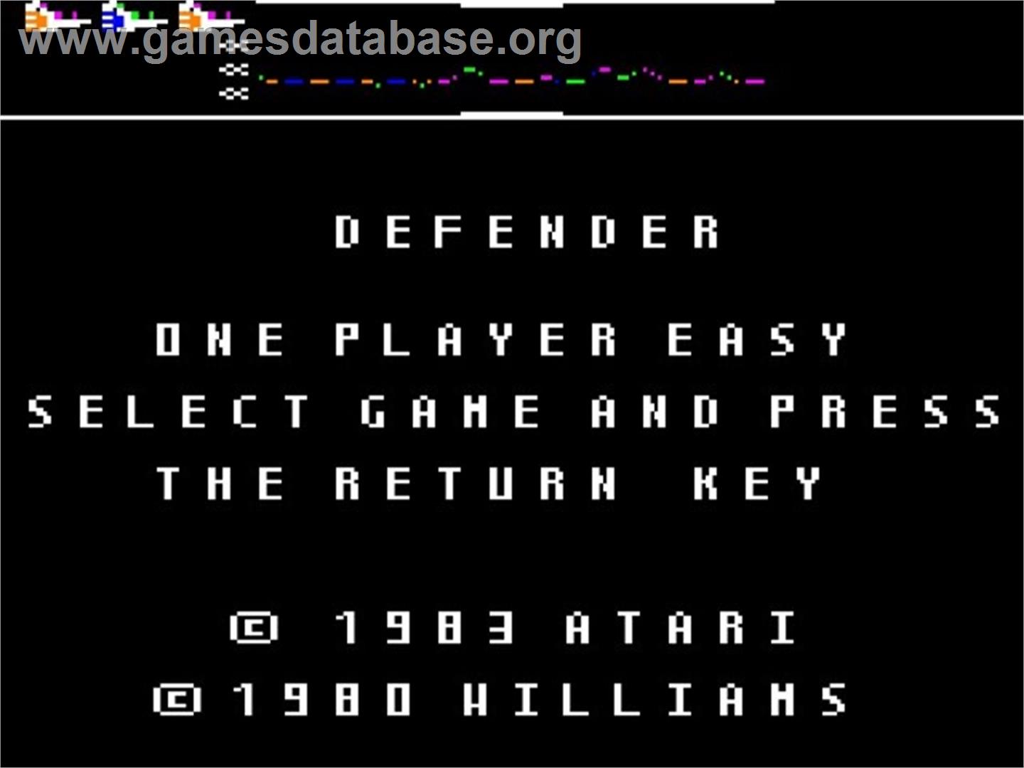 Defender - Apple II - Artwork - Title Screen