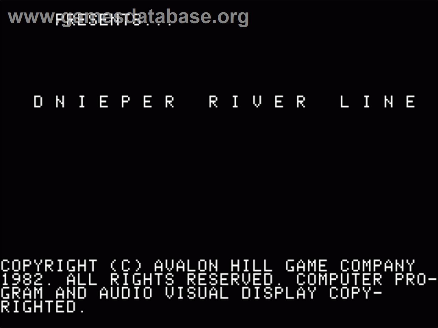 Dnieper River Line - Apple II - Artwork - Title Screen