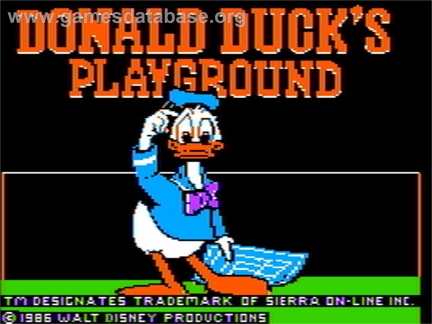 Donald Duck's Playground - Apple II - Artwork - Title Screen