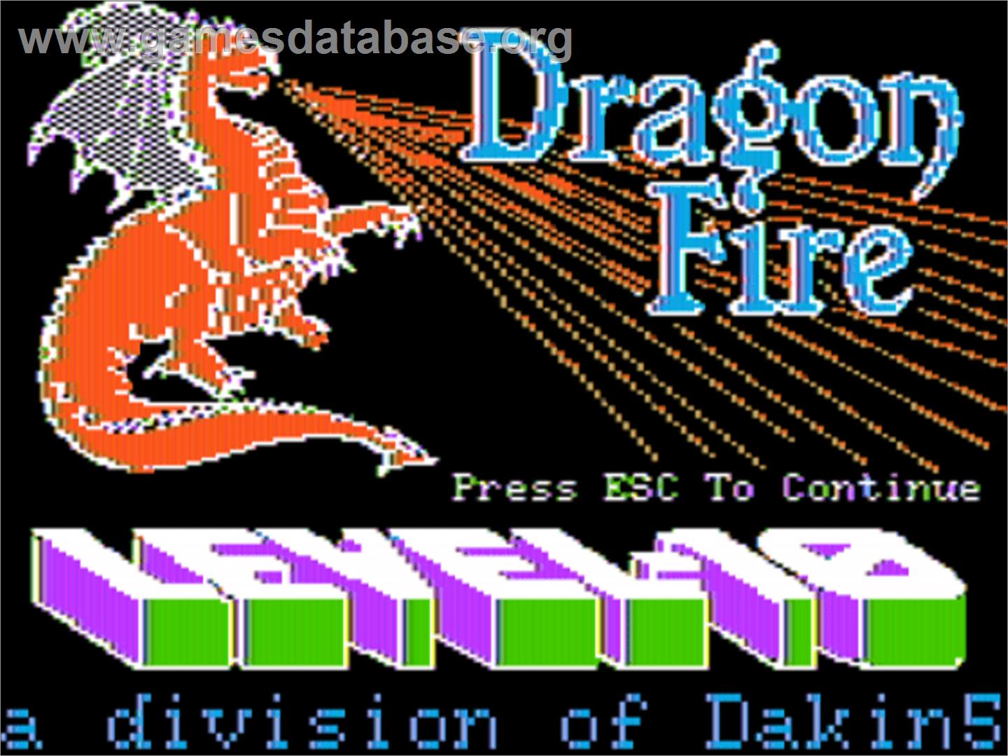 Dragon Fire - Apple II - Artwork - Title Screen