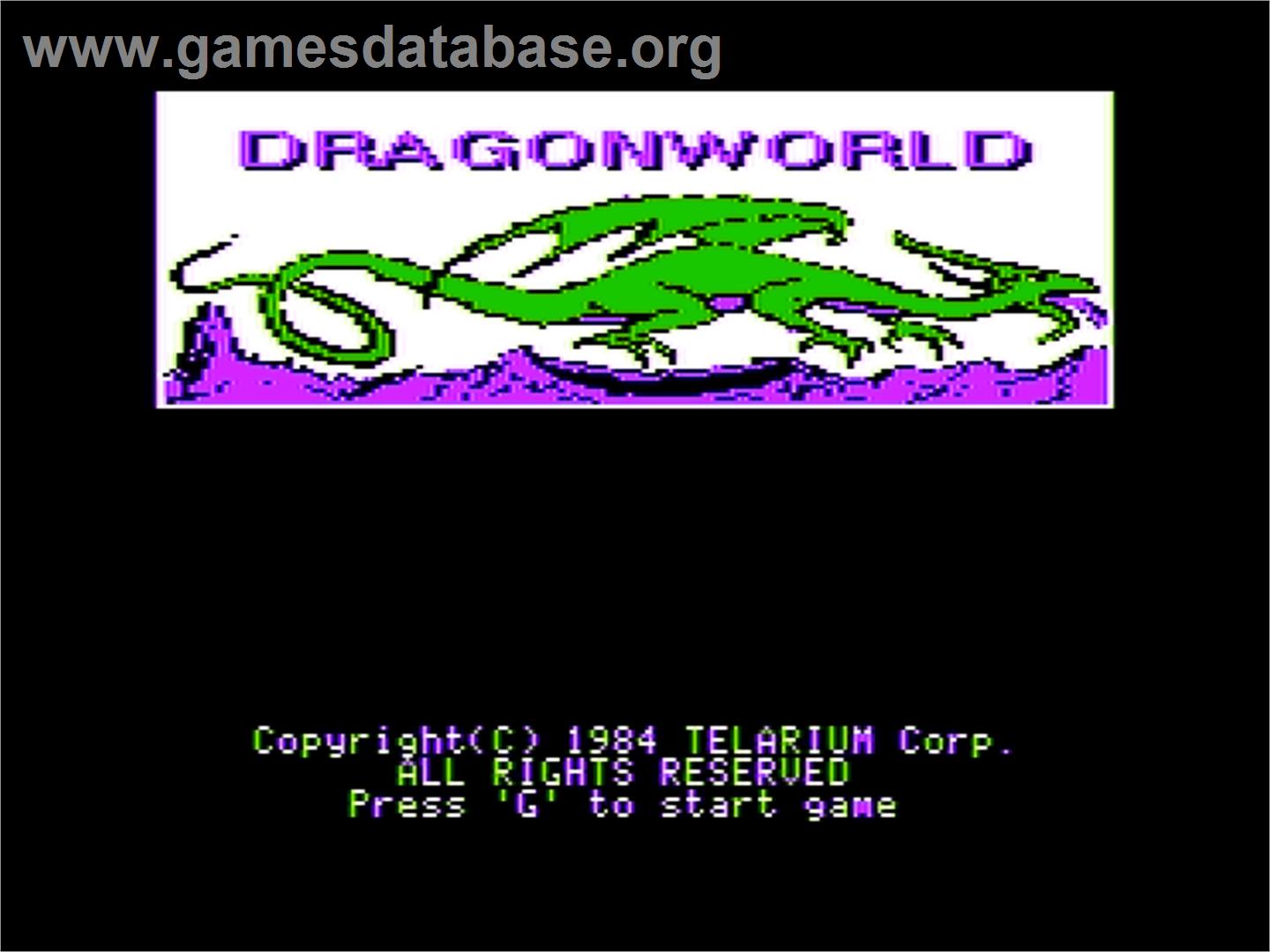 Dragon World - Apple II - Artwork - Title Screen