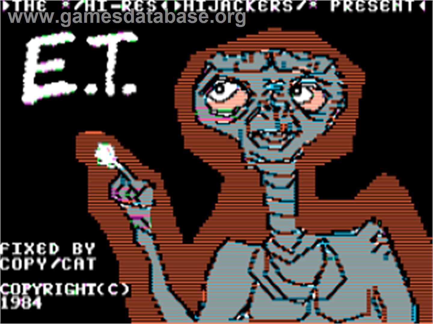 E.t. Comes Back - Apple II - Artwork - Title Screen
