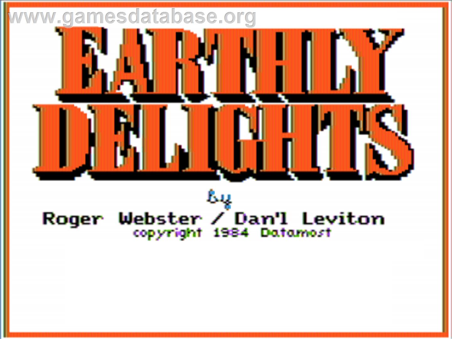Earthly Delights - Apple II - Artwork - Title Screen