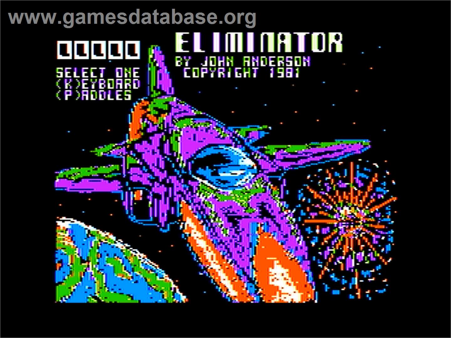 Eliminator, The - Apple II - Artwork - Title Screen