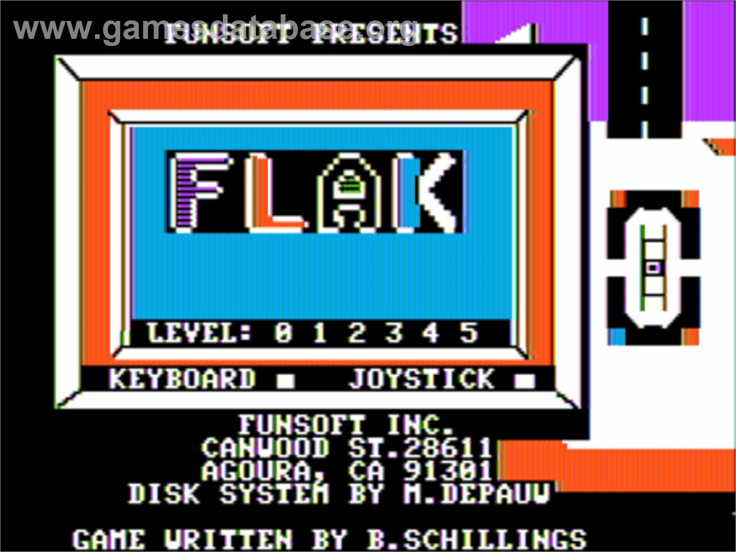 Flak - Apple II - Artwork - Title Screen