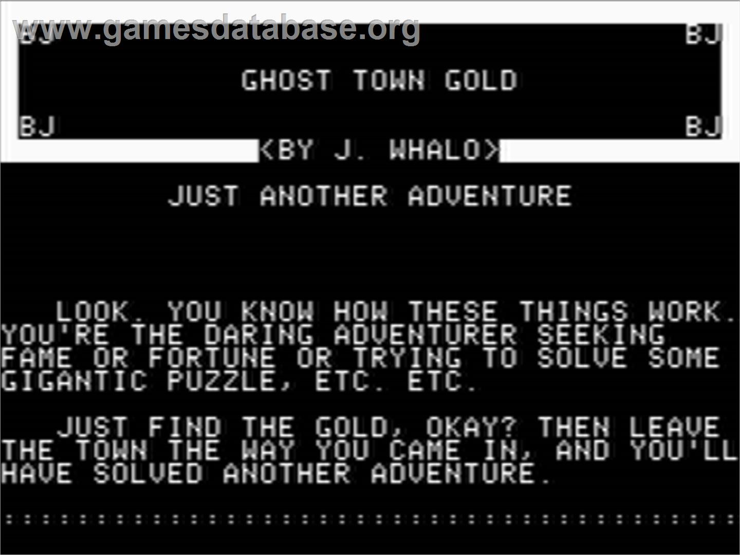 Ghost Town Gold - Apple II - Artwork - Title Screen