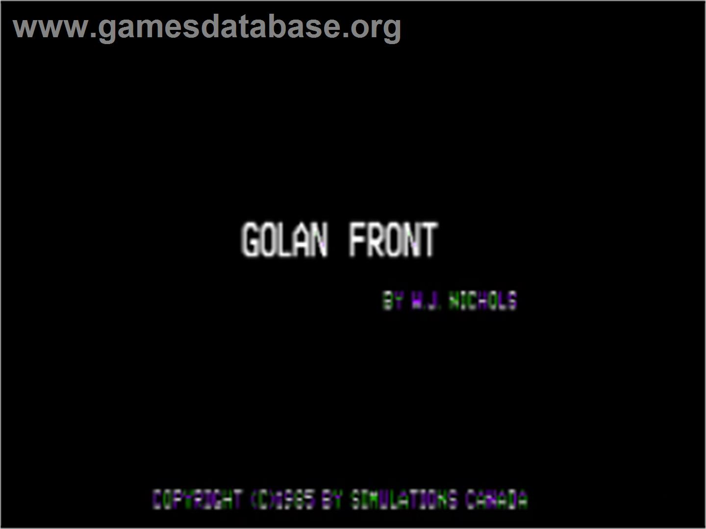 Golan Front - Apple II - Artwork - Title Screen