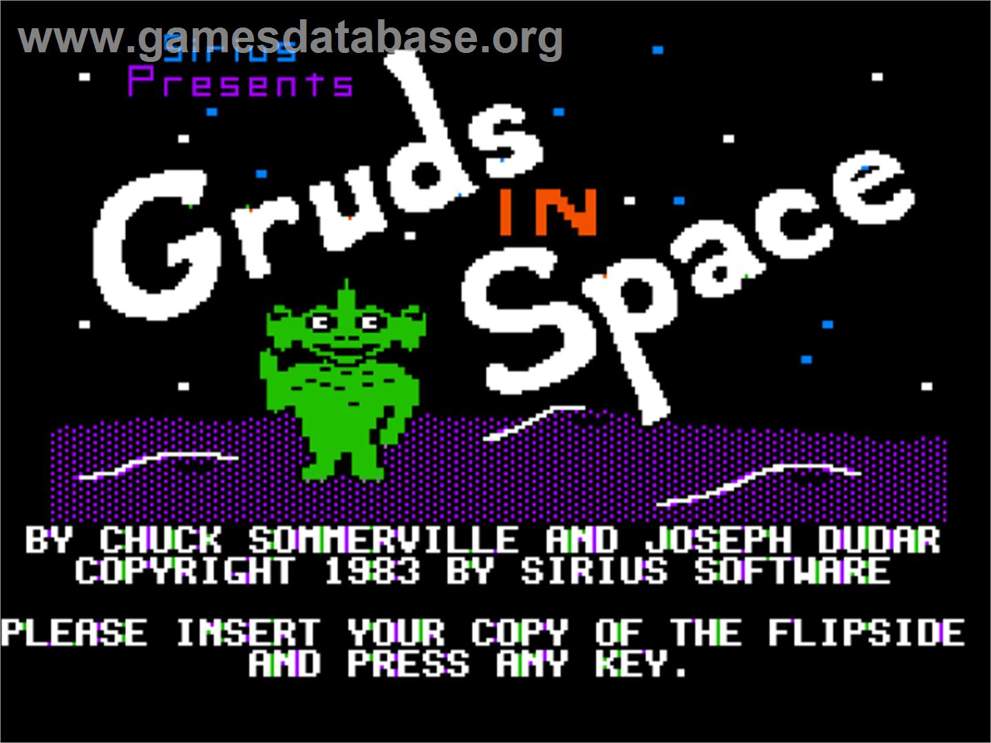 Gruds In Space - Apple II - Artwork - Title Screen