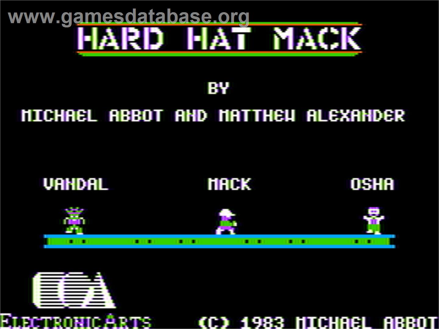 Hard Hat Mack - Apple II - Artwork - Title Screen