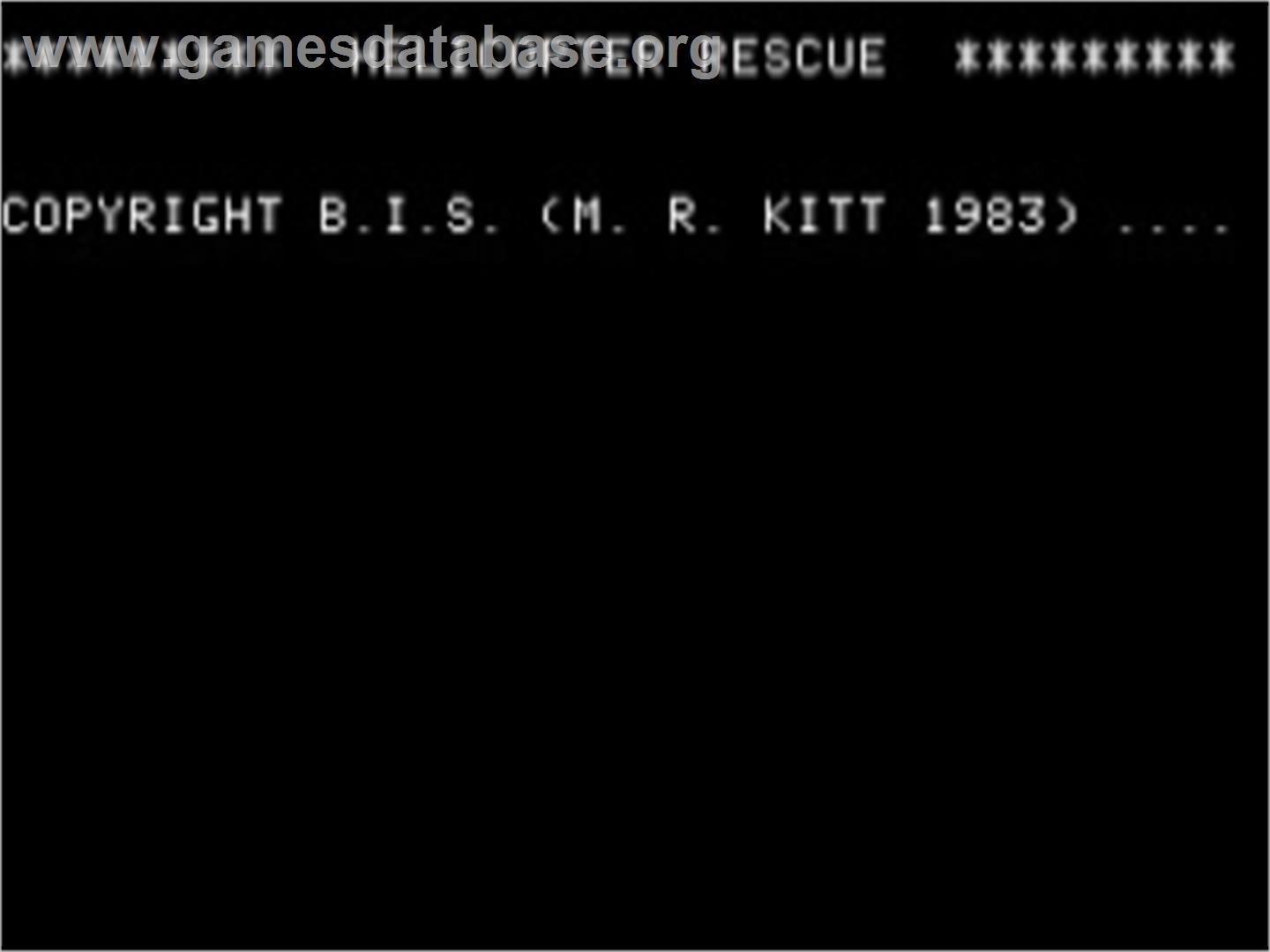Helicopter Rescue - Apple II - Artwork - Title Screen