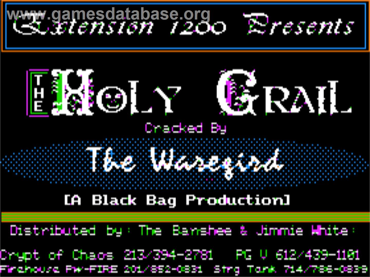 Holy Grail - Apple II - Artwork - Title Screen