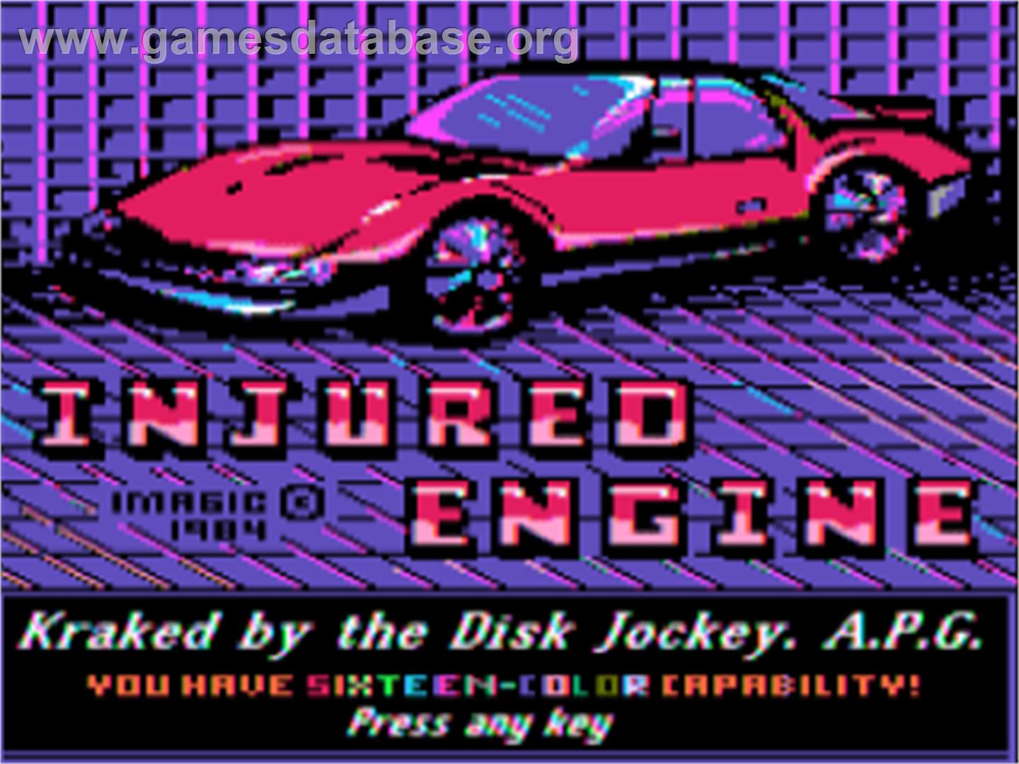 Injured Engine - Apple II - Artwork - Title Screen