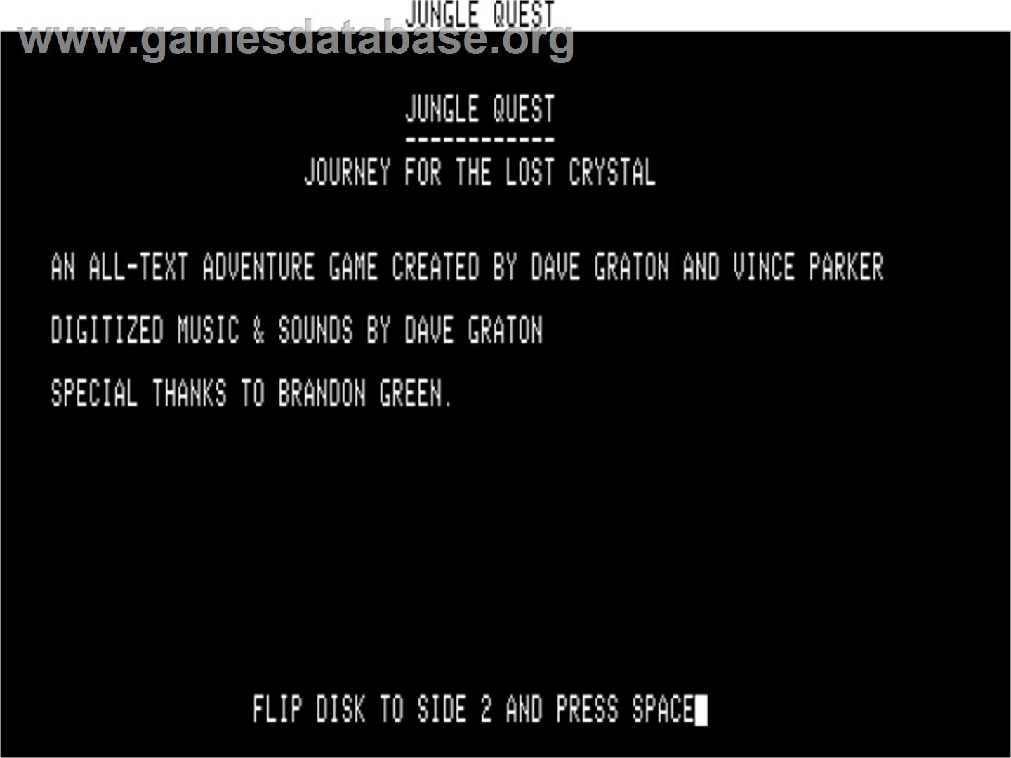 Jungle Quest - Apple II - Artwork - Title Screen