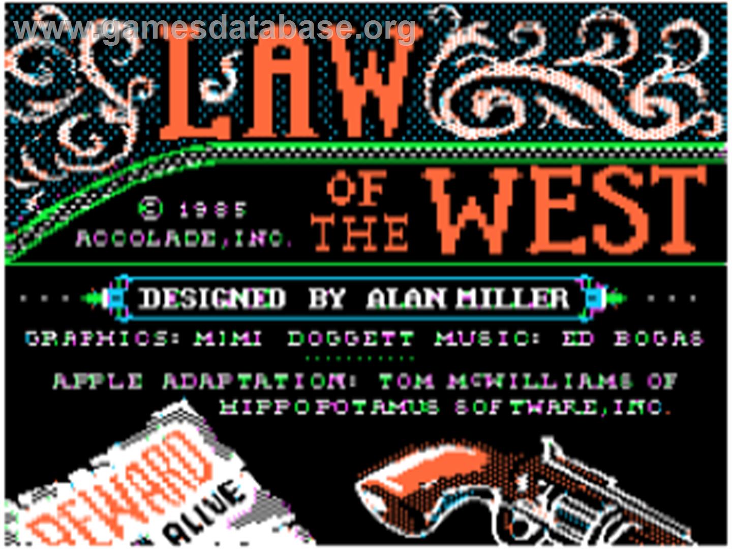 Law of the West - Apple II - Artwork - Title Screen
