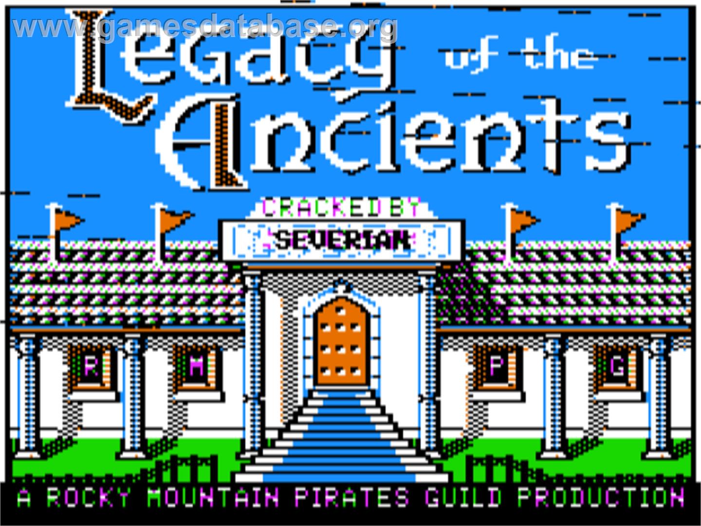 Legacy of the Ancients - Apple II - Artwork - Title Screen