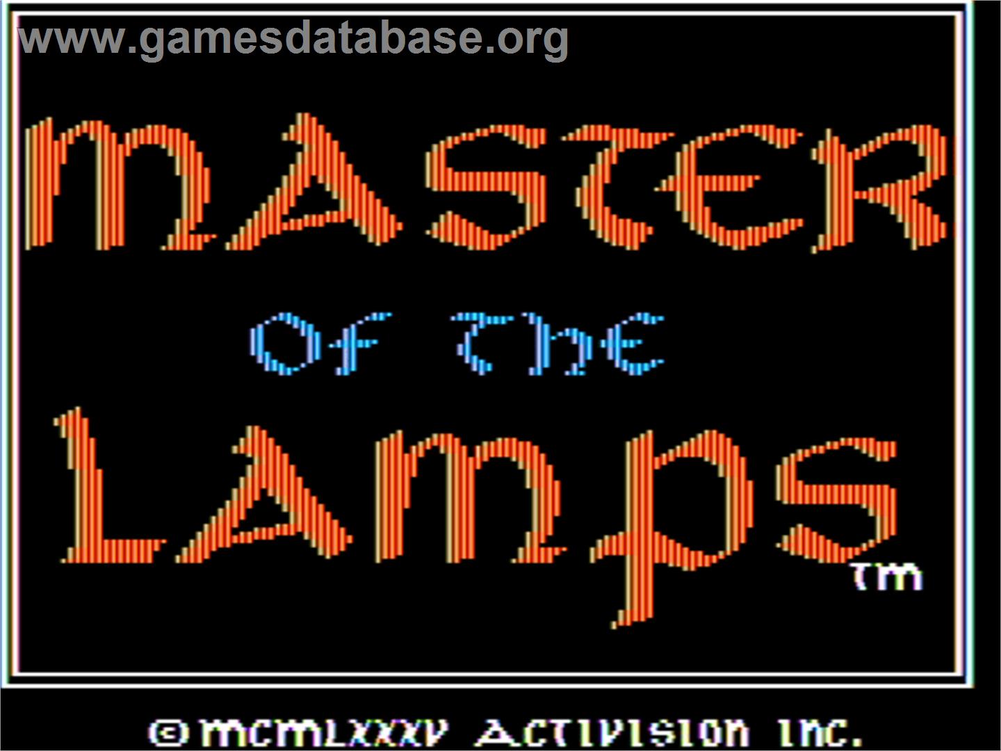 Master of the Lamps - Apple II - Artwork - Title Screen