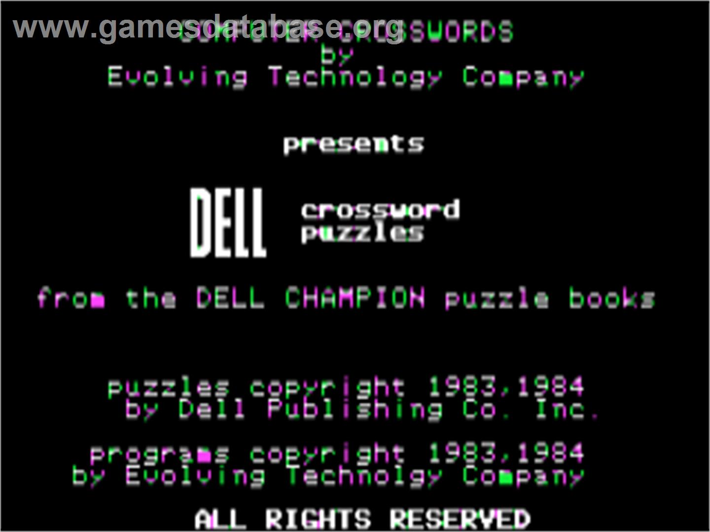 Mickey's Crossword Puzzle Maker - Apple II - Artwork - Title Screen
