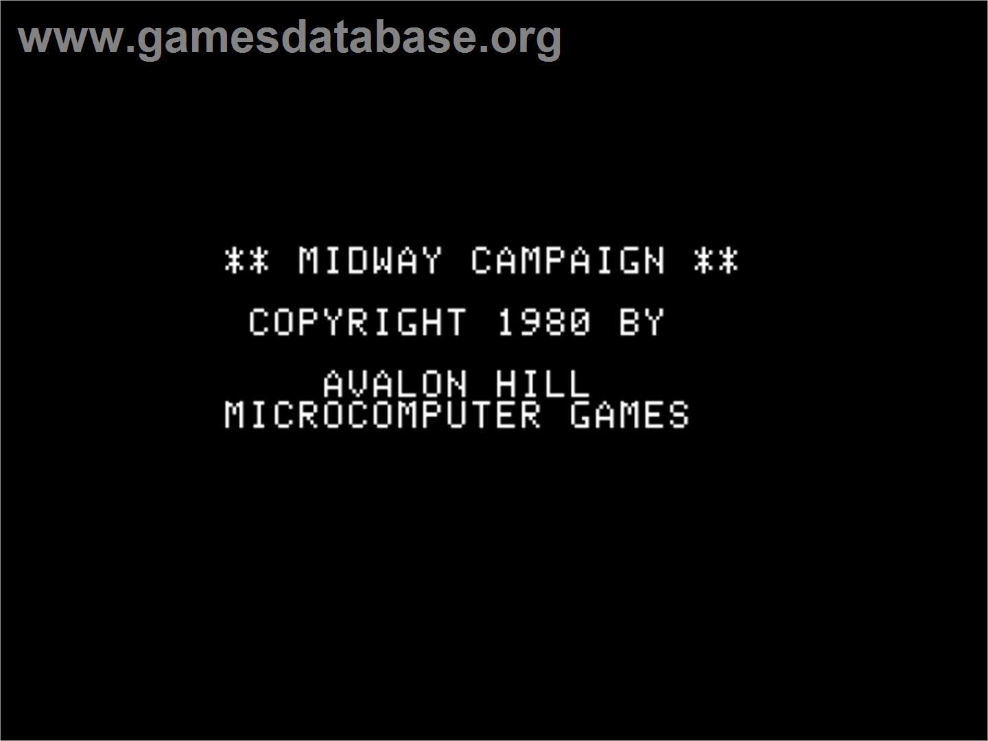 Midway Campaign - Apple II - Artwork - Title Screen