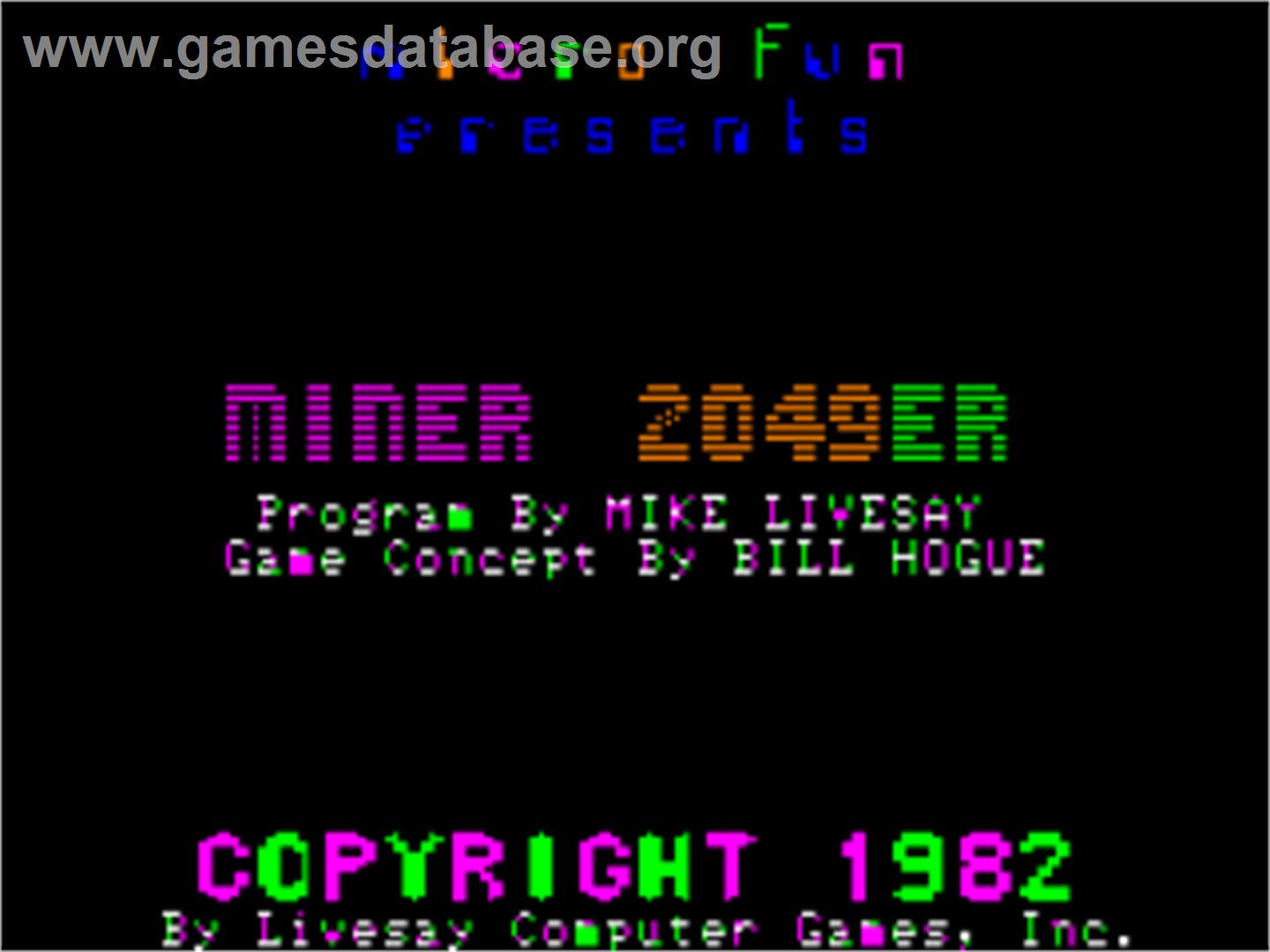 Miner 2049er - Apple II - Artwork - Title Screen