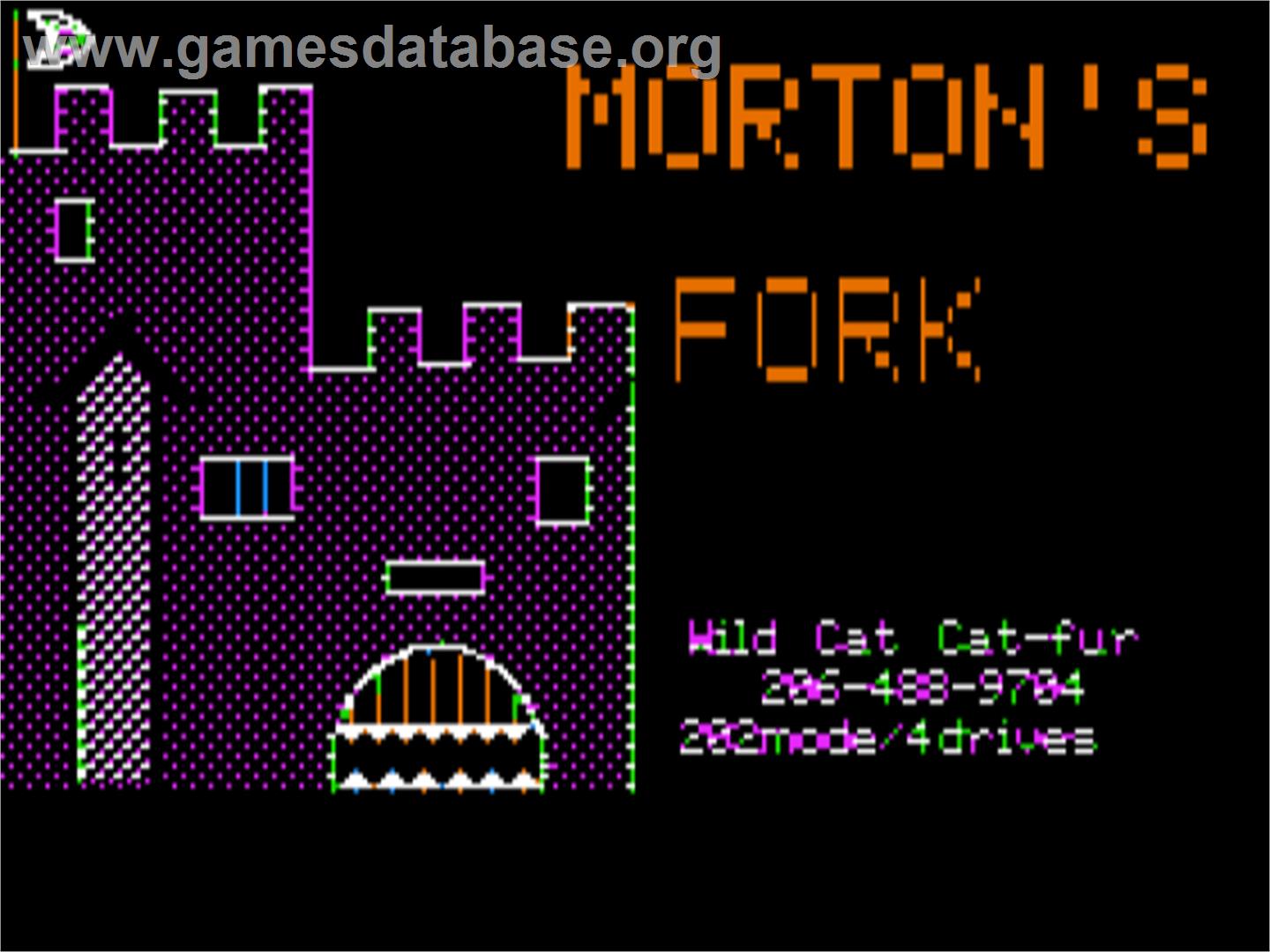 Morton's Fork - Apple II - Artwork - Title Screen