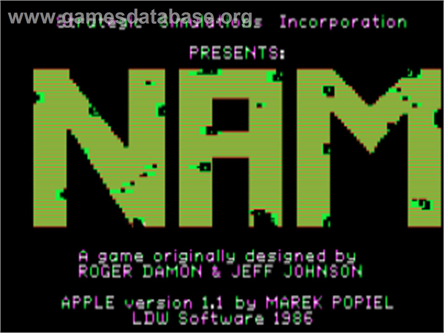 Nam - Apple II - Artwork - Title Screen