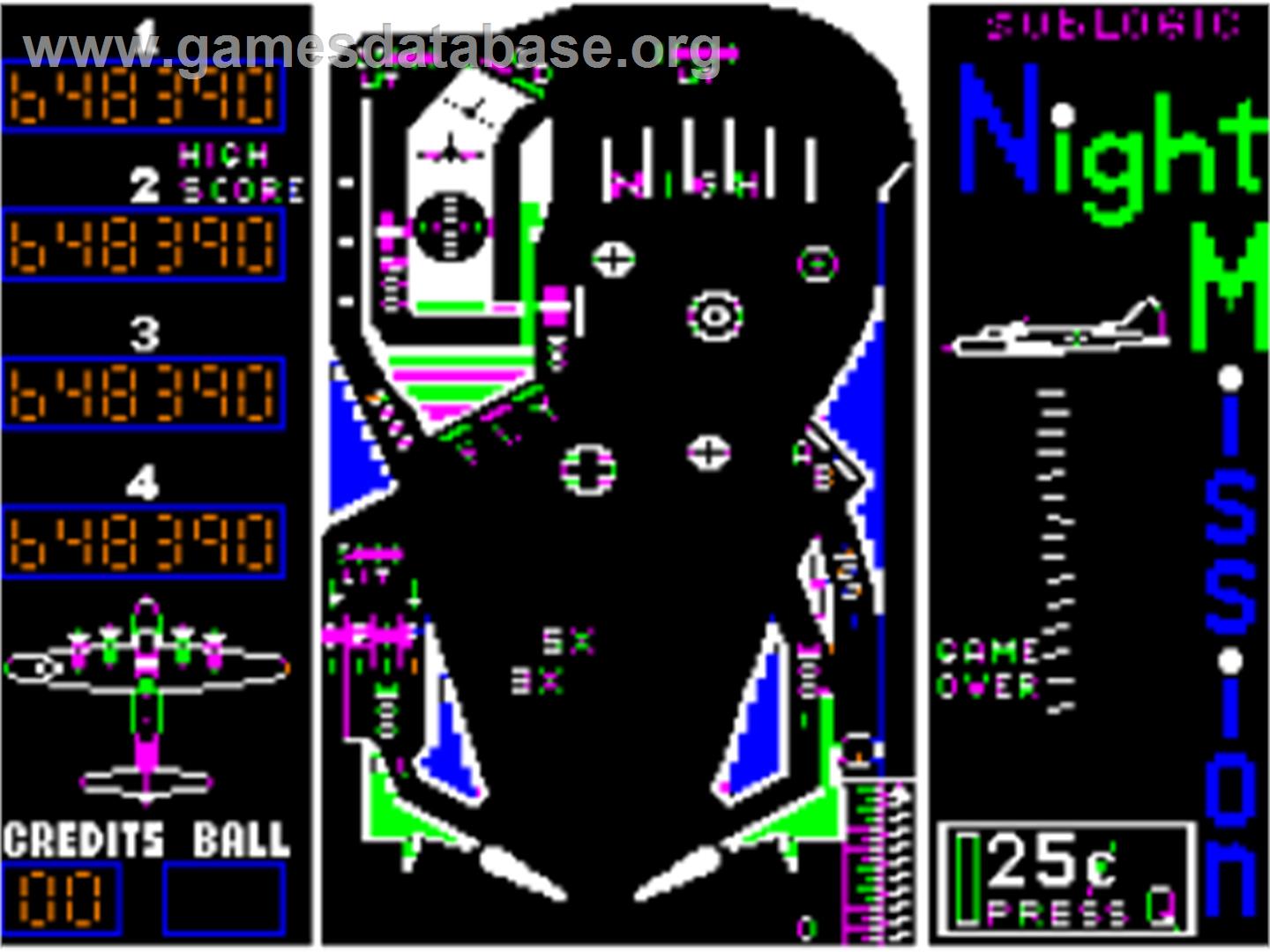 Night Mission Pinball - Apple II - Artwork - Title Screen