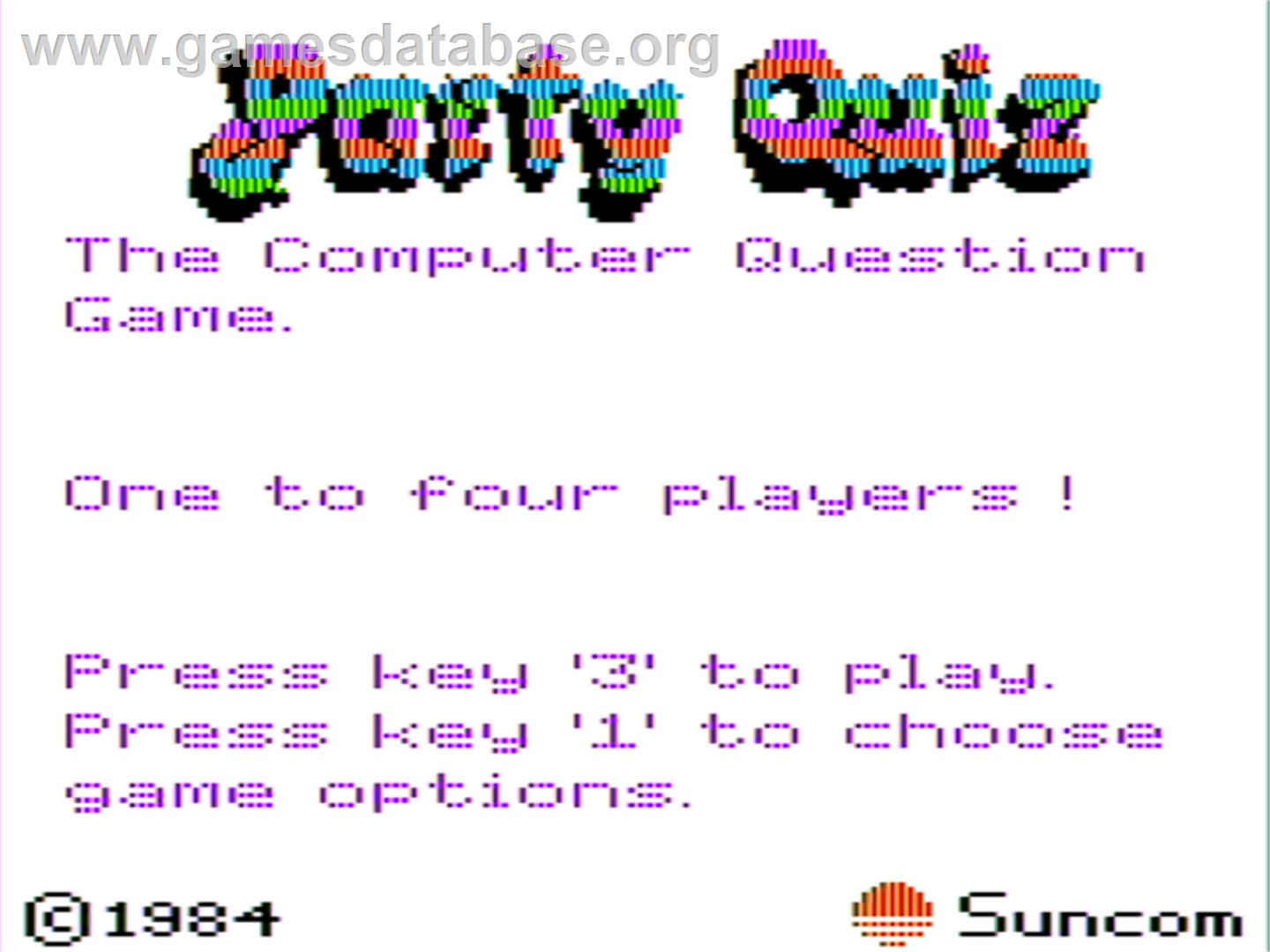 PQ: The Party Quiz Game - Apple II - Artwork - Title Screen