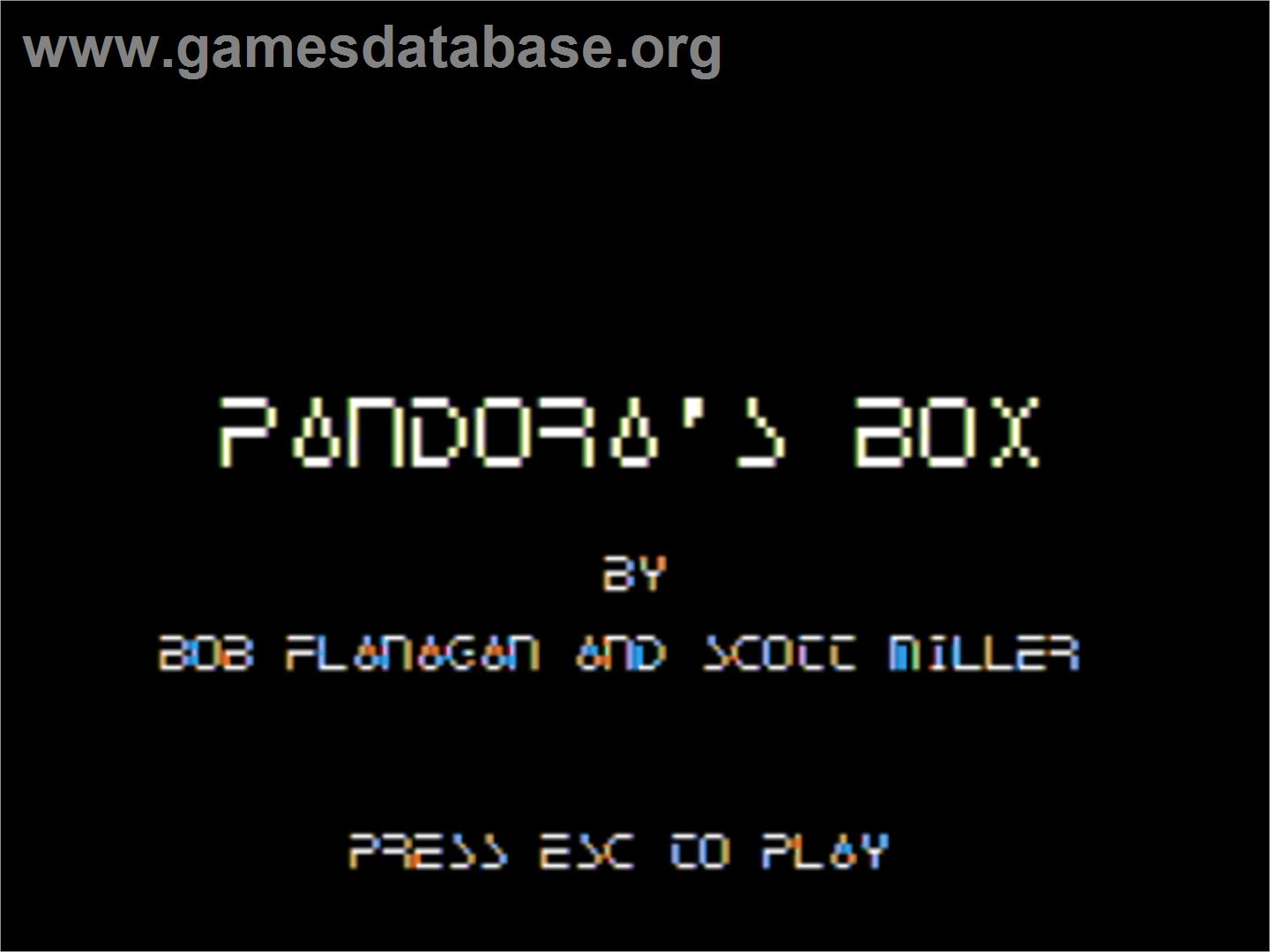 Pandora's Box - Apple II - Artwork - Title Screen