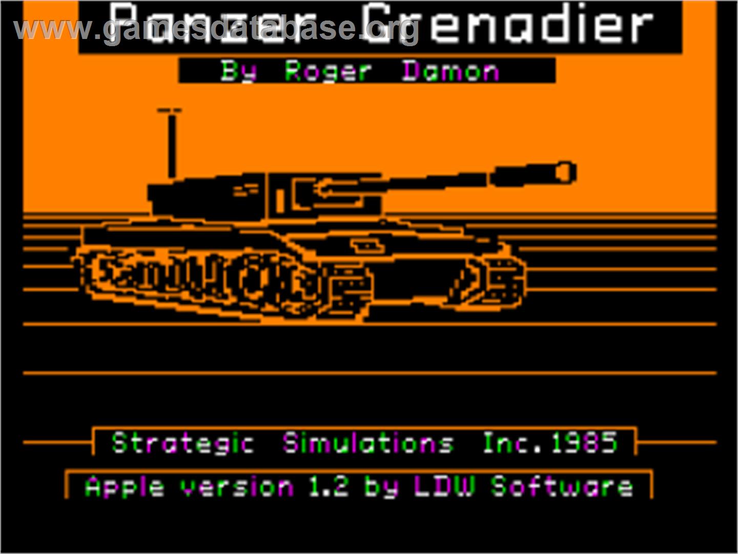 Panzer Grenadier - Apple II - Artwork - Title Screen