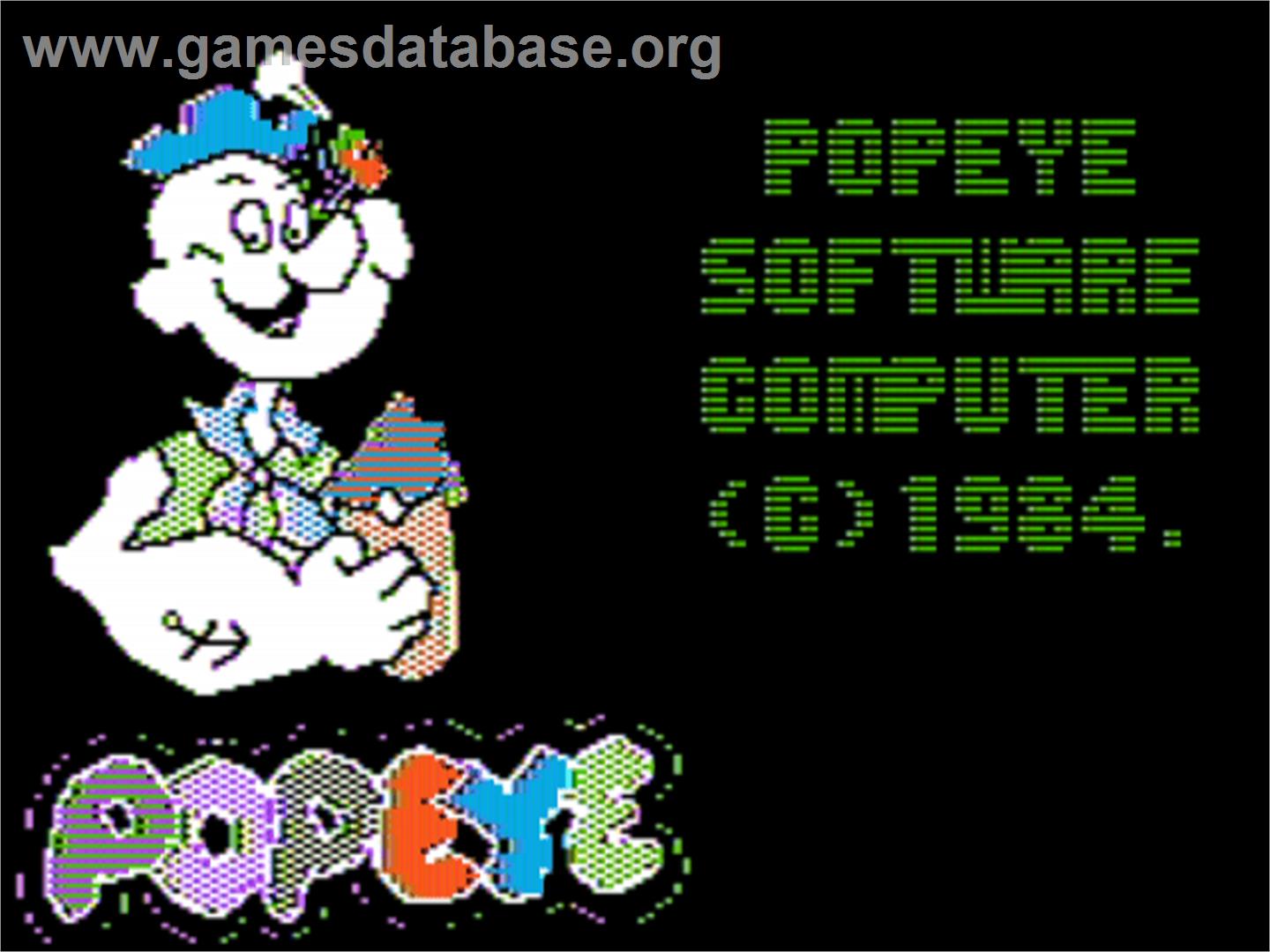 Popeye - Apple II - Artwork - Title Screen
