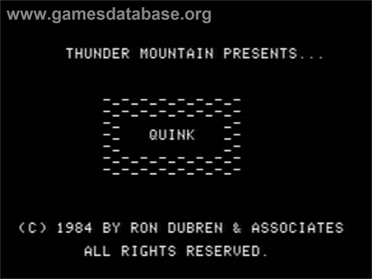 Quink - Apple II - Artwork - Title Screen