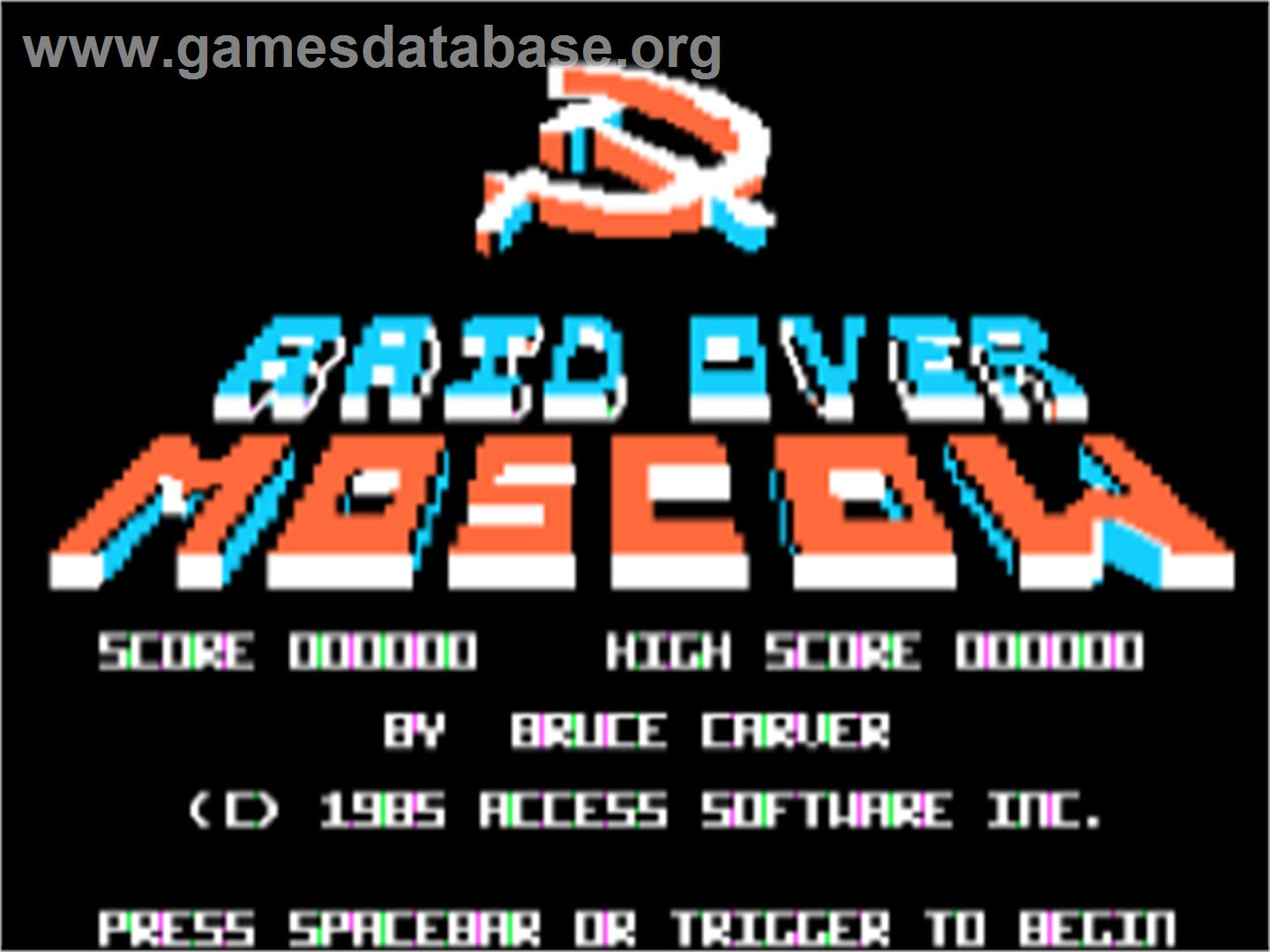 Raid Over Moscow - Apple II - Artwork - Title Screen
