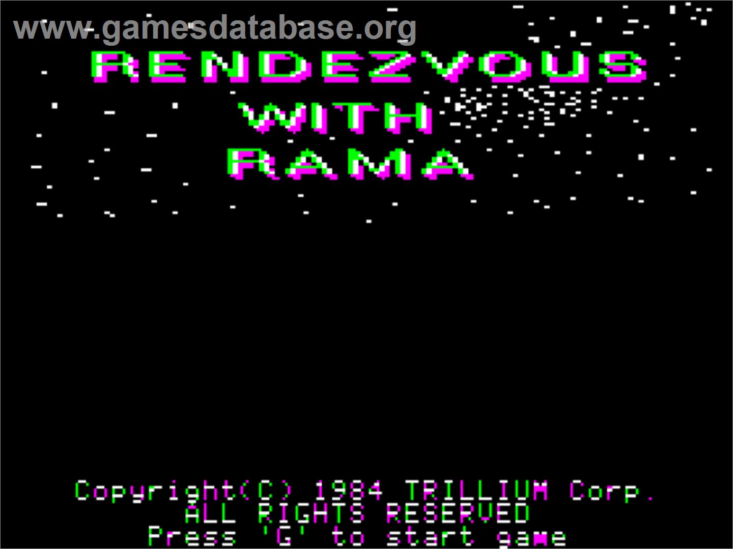 Rendezvous With Rama - Apple II - Artwork - Title Screen