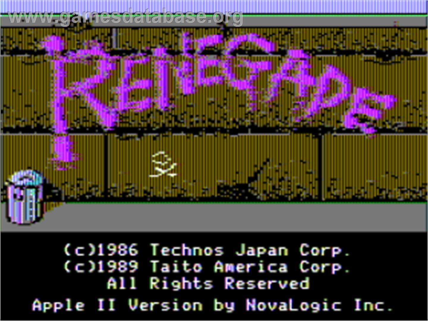 Renegade - Apple II - Artwork - Title Screen