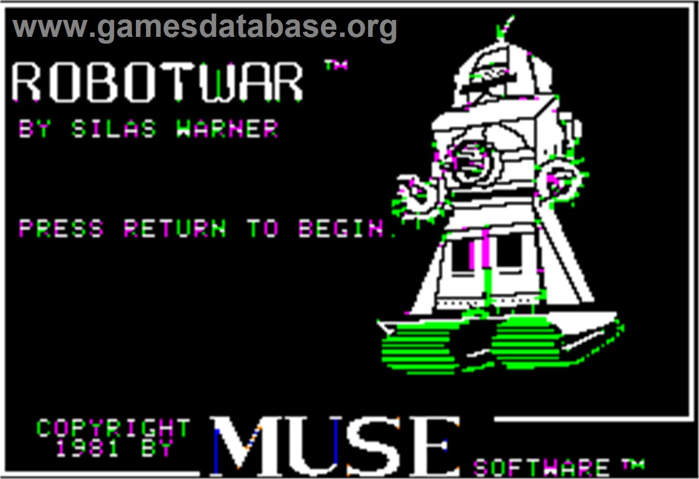 Robot War - Apple II - Artwork - Title Screen