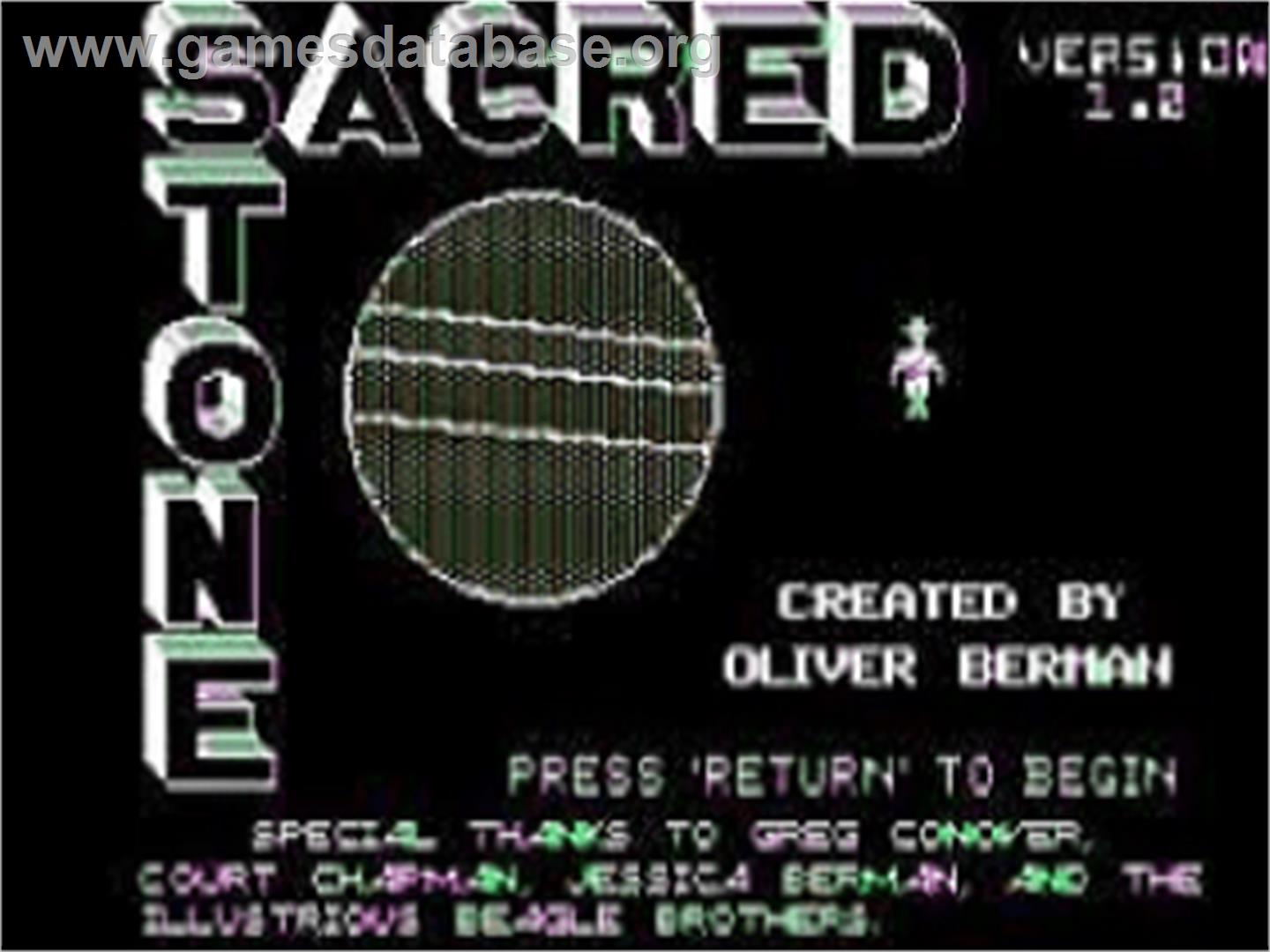 Sacred Stone - Apple II - Artwork - Title Screen