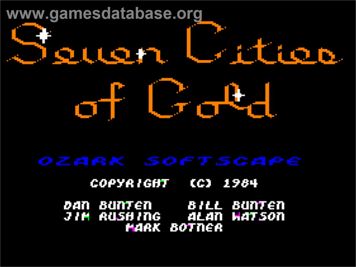 Seven Cities of Gold - Apple II - Artwork - Title Screen