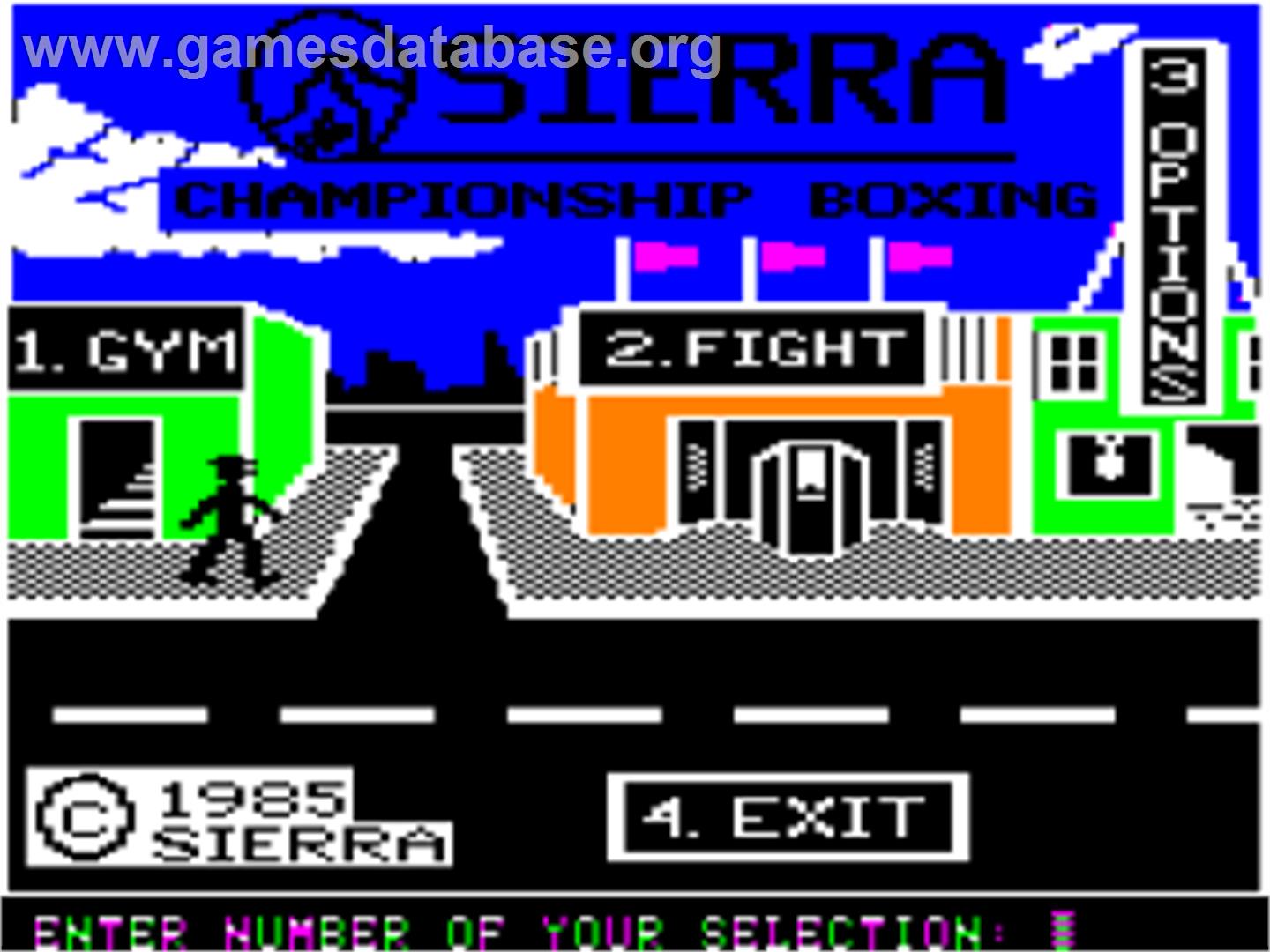 Sierra Championship Boxing - Apple II - Artwork - Title Screen