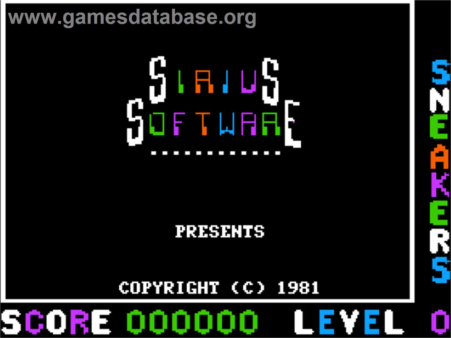 Sneakers - Apple II - Artwork - Title Screen