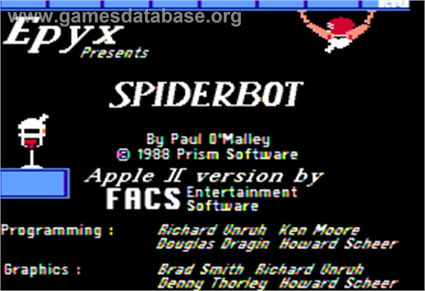 Spiderbot - Apple II - Artwork - Title Screen