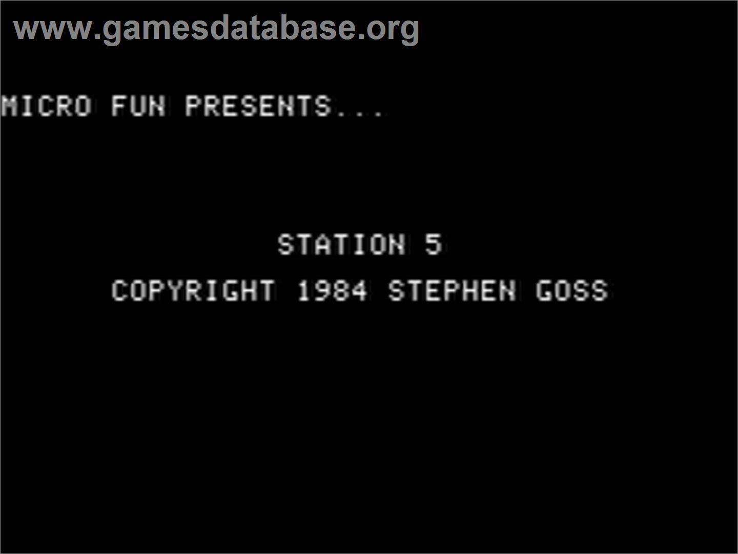 Station 5 - Apple II - Artwork - Title Screen