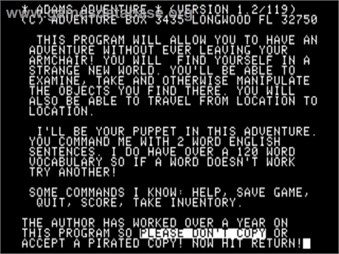 Strange Odyssey - Apple II - Artwork - Title Screen