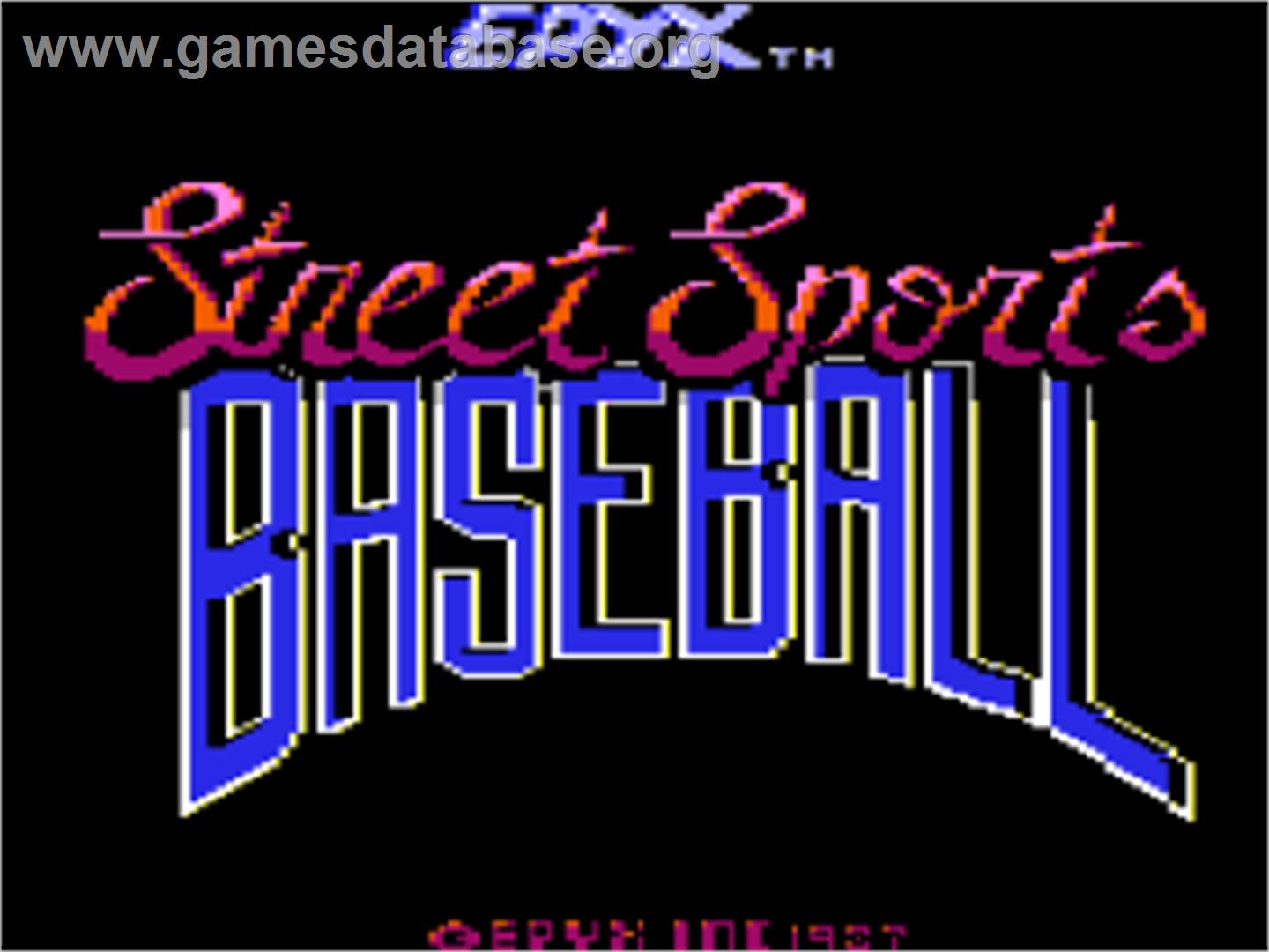 Street Sports Baseball - Apple II - Artwork - Title Screen