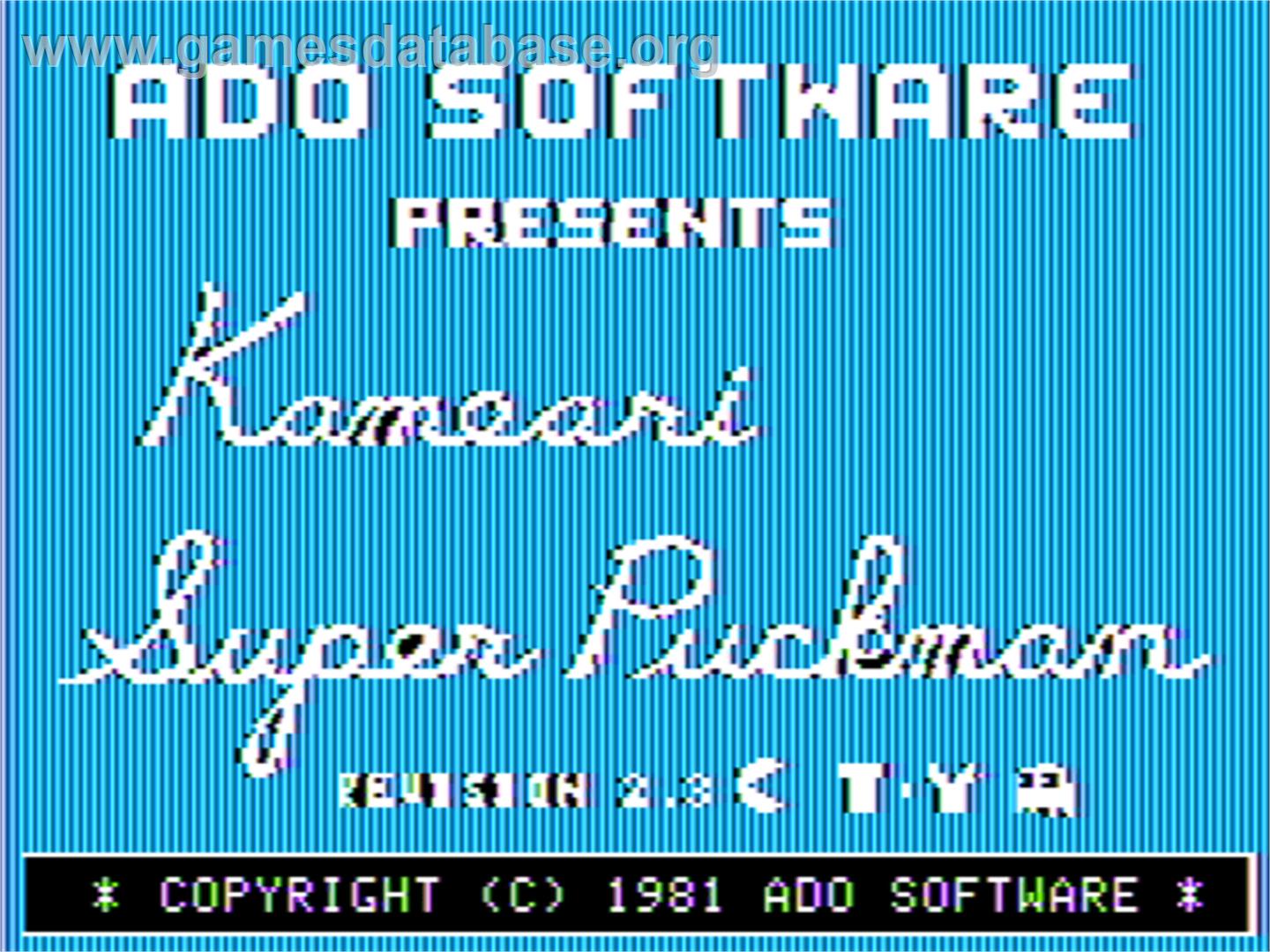 Super Puckman - Apple II - Artwork - Title Screen