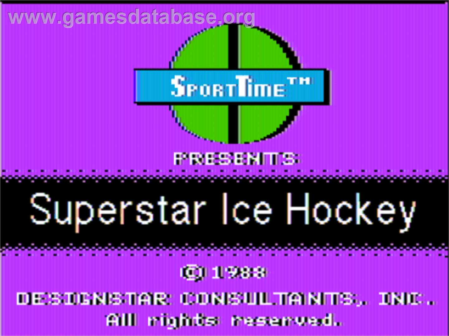 Superstar Ice Hockey - Apple II - Artwork - Title Screen