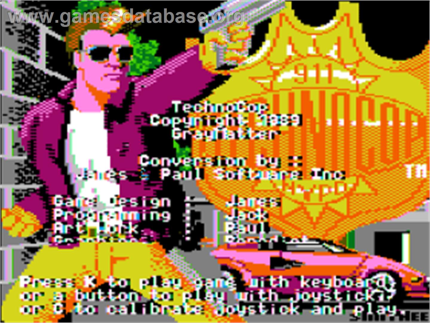 Techno Cop - Apple II - Artwork - Title Screen